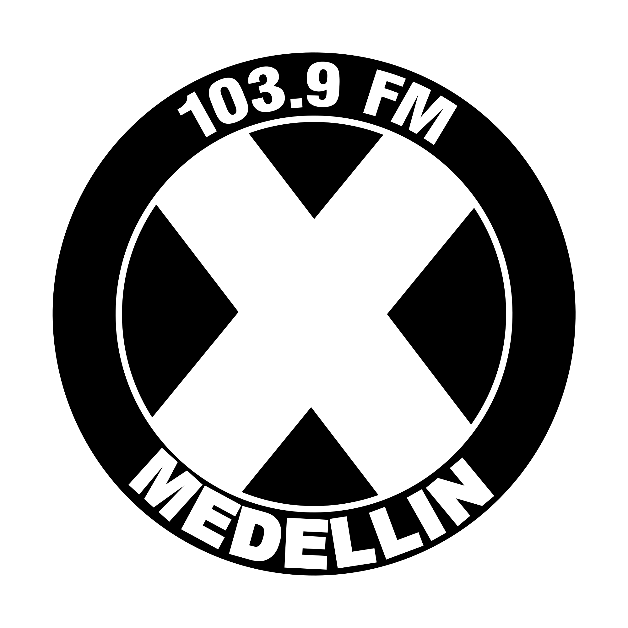 La X Medellín 103.9 FM station logo